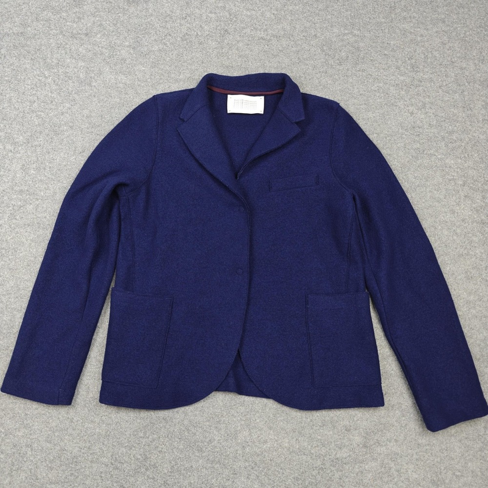 Harris Wharf London Blazer Womens IT 48 Blue Virgin Wool Sport Coat Jacket Italy